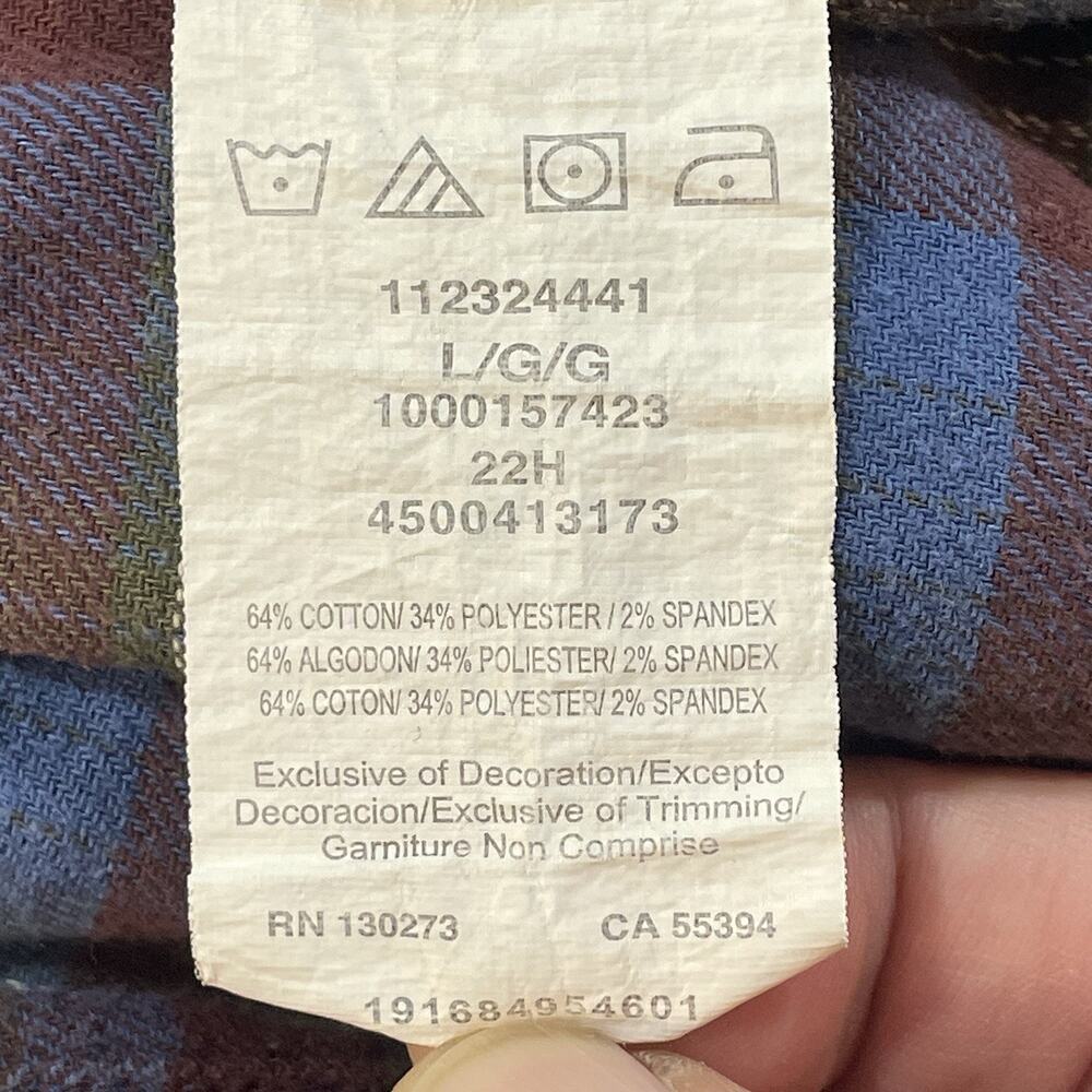 Wrangler Flannel Shirt Men's Large Plaid Long Sleeve Flap Button Pockets Western - Picture 8 of 8